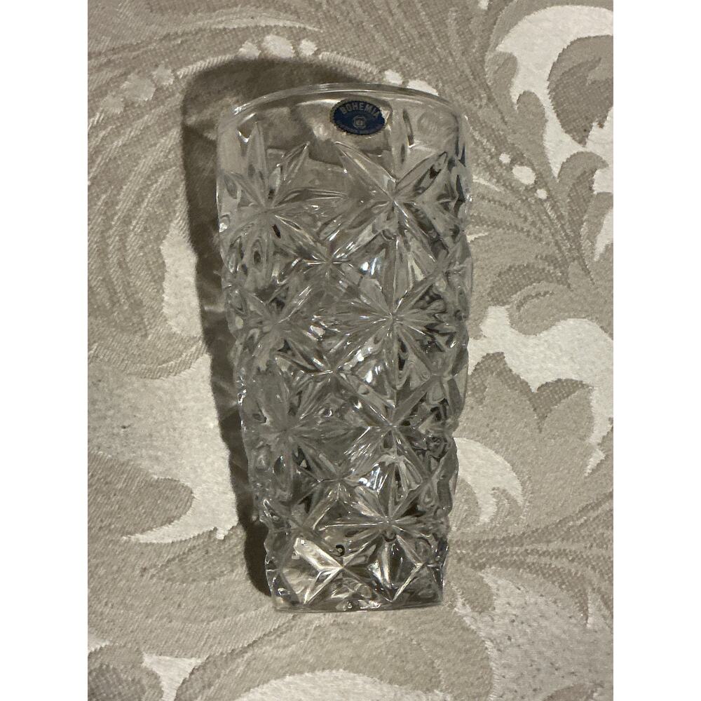 Bohemia crystal vase 7 inches tall